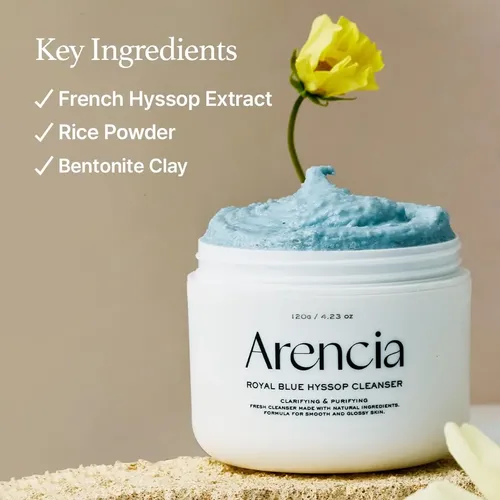 Arencia Fresh Blue Hyssop Rice Mochi Cleanser – 120 g - Imagen 3