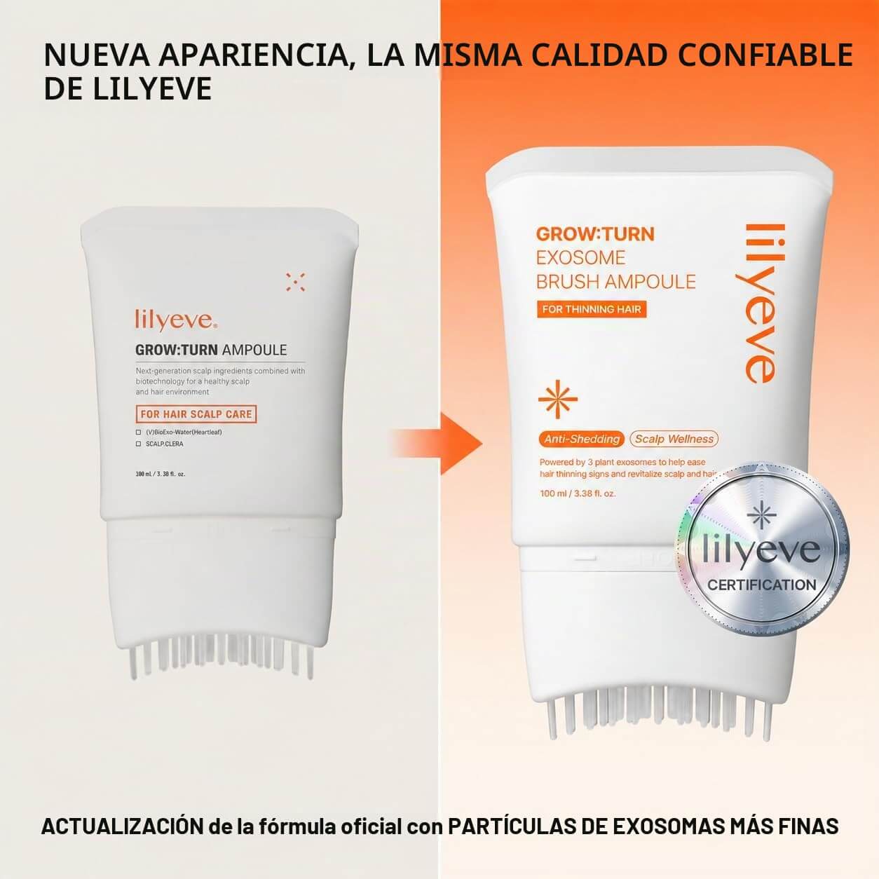 Lilyeve Grow Exosome Brush Ampoule Sérum para cuero cabelludo - 100 ml - Imagen 2