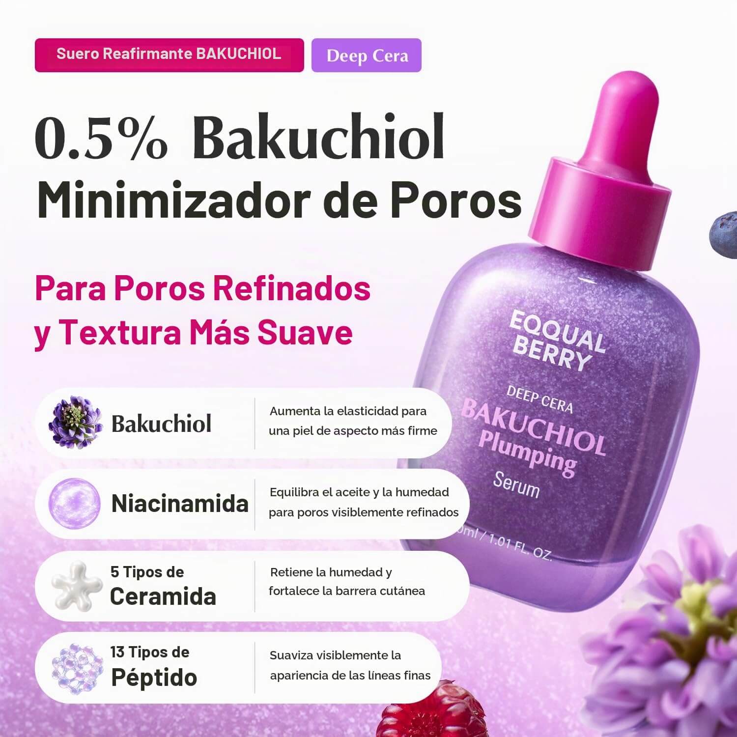Eqqualberry Deep Cera Bakuchiol Plumping Serum – 30 ml - Imagen 3