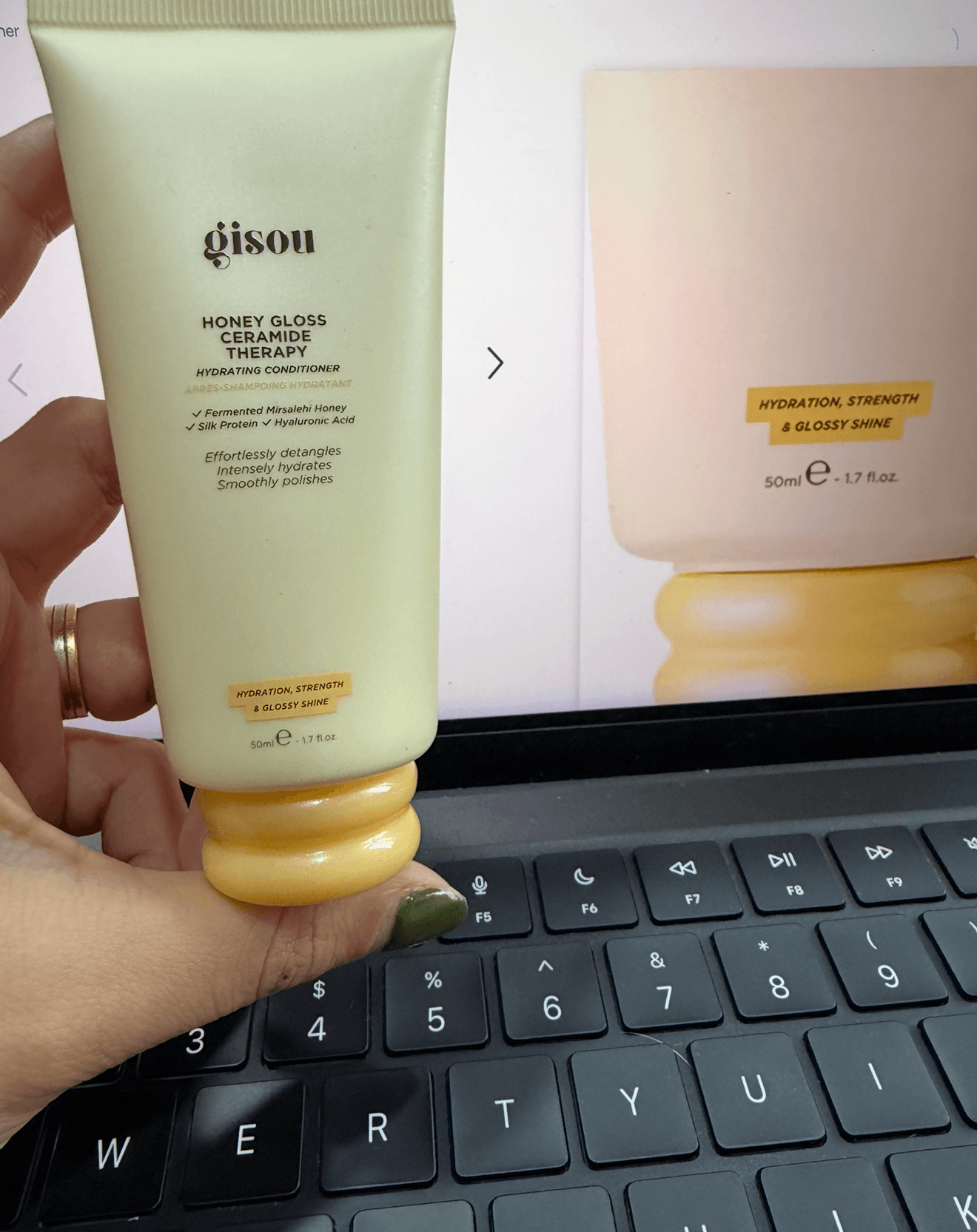 Gisou Mini Honey Gloss Ceramide therapy acondicionador - 50ml - Imagen 4