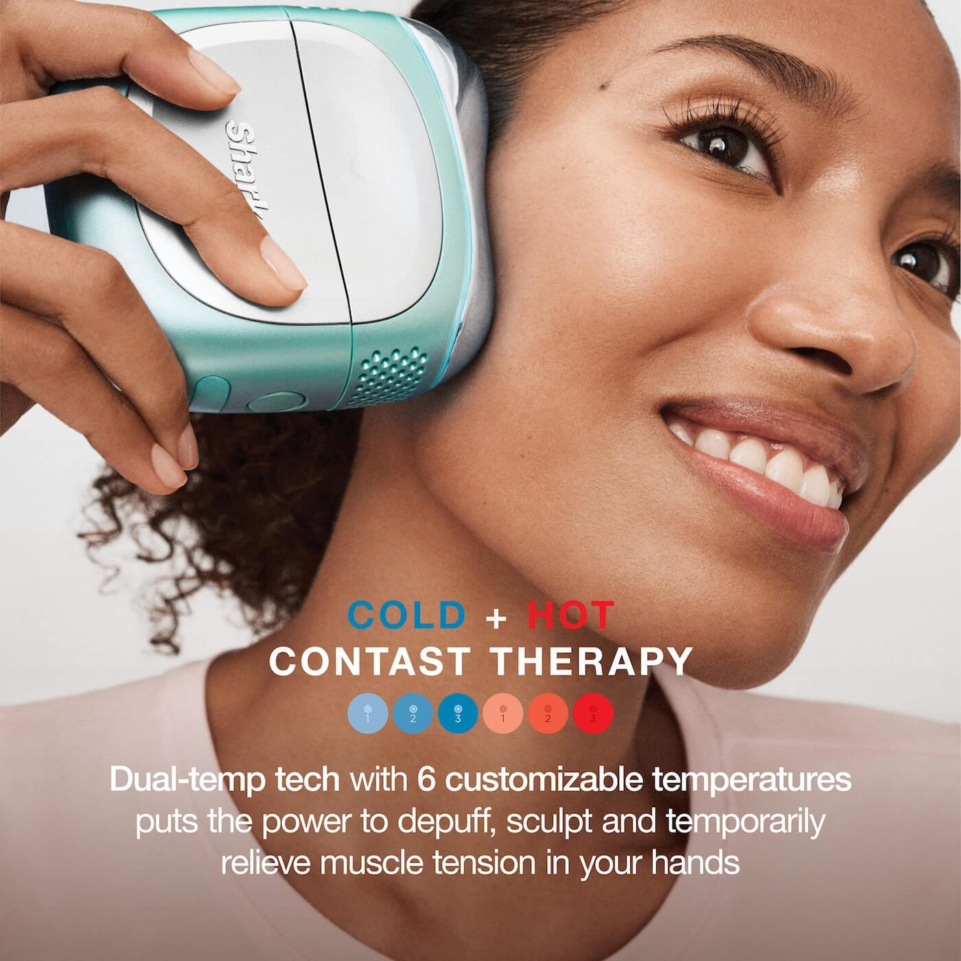 Shark Beauty DePuffi™ — Dispositivo de masaje facial con frío y calor - Imagen 3